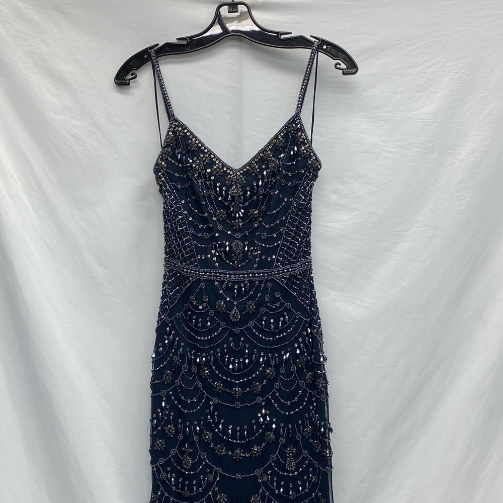 Brand new Theia NAVY sequins ,beads and jewels long gown - Picture 7 of 9